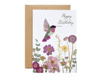 happy birthday- hummingbird card