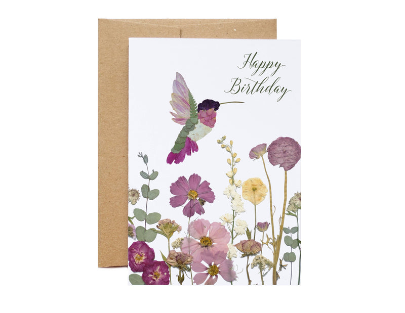 happy birthday- hummingbird card