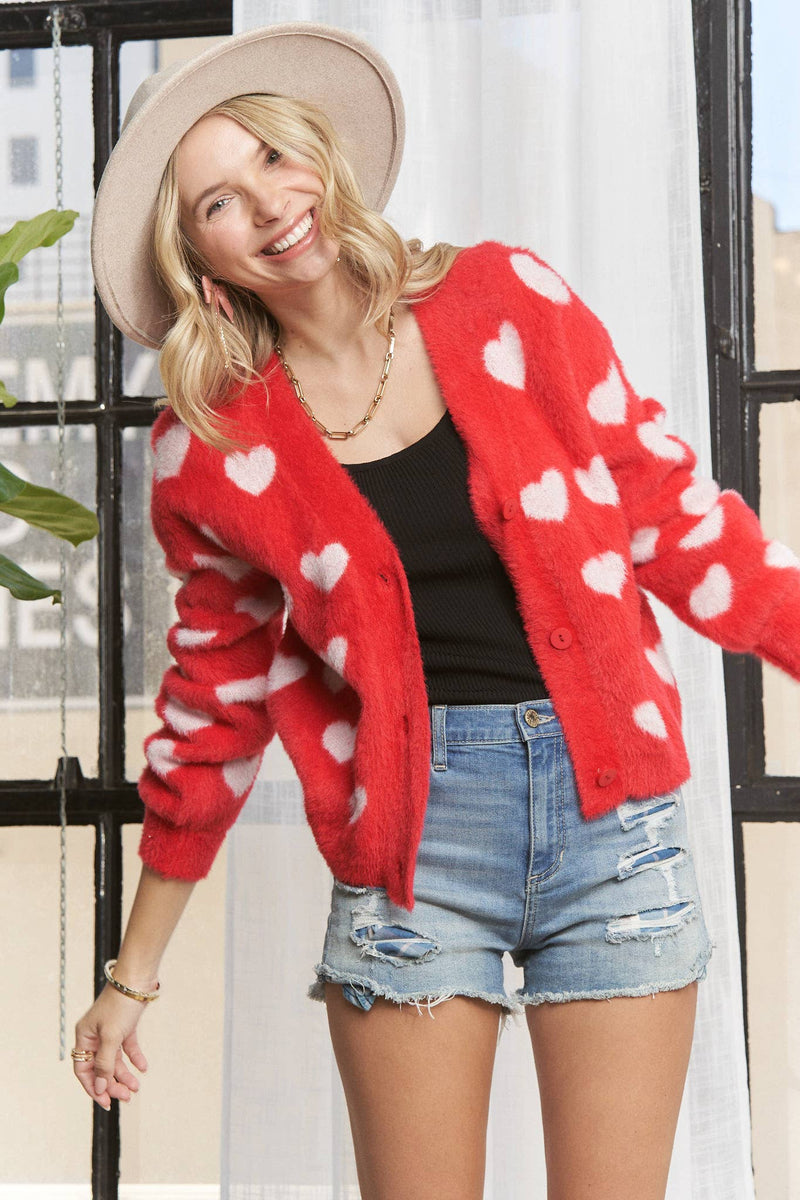 fuzzy heart cardi