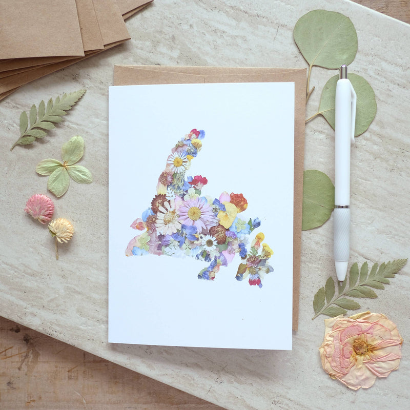 NL pressed flower map card