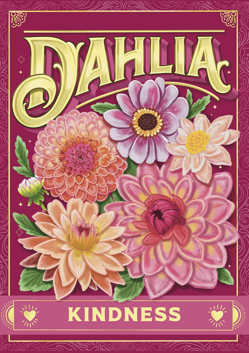 dahlia (kindness)- floriography seed packet