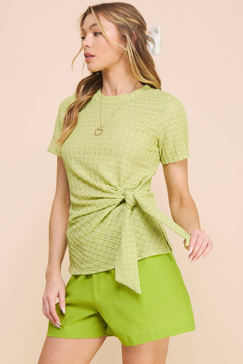 areum knot top- green apple