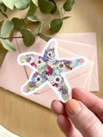 starfish pressed flower 3” magnet