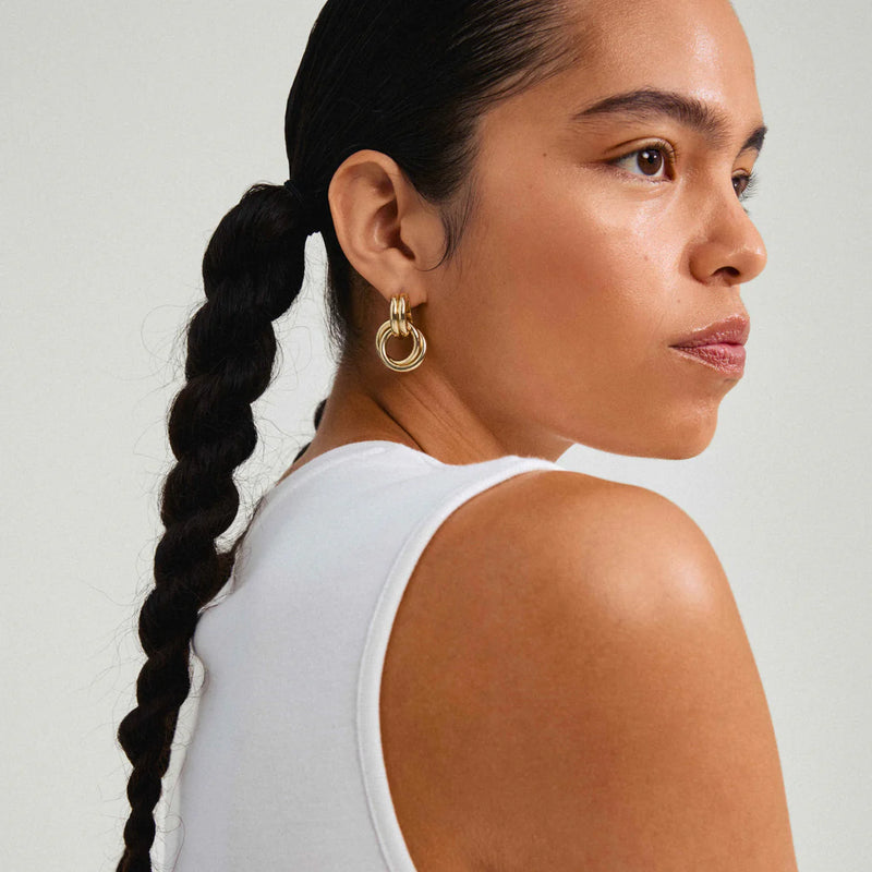 agni recycled knot hoop earrings