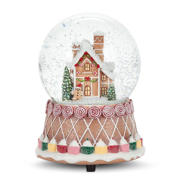 gingerbread snow globe with music