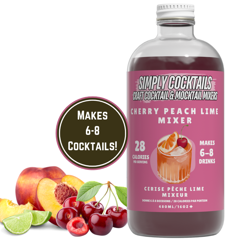 cherry & peach with lime - cocktail/mocktail mixer