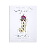 pressed flower lighthouse magnet 3”