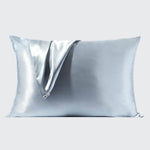 standard satin pillowcase- haze blue