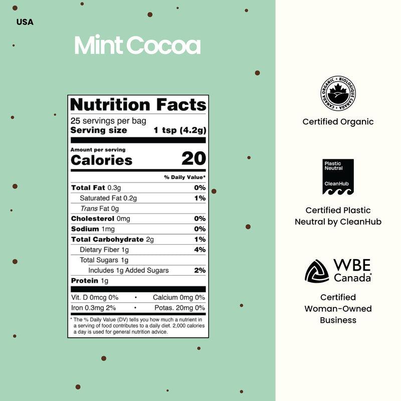 superfood latte powder- mint cocoa blend