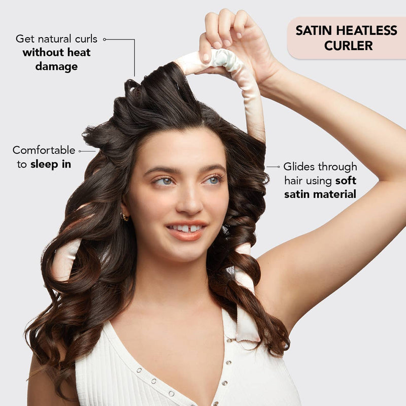 satin heatless curling set