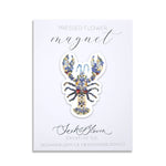 pressed flower lobster magnet 3”