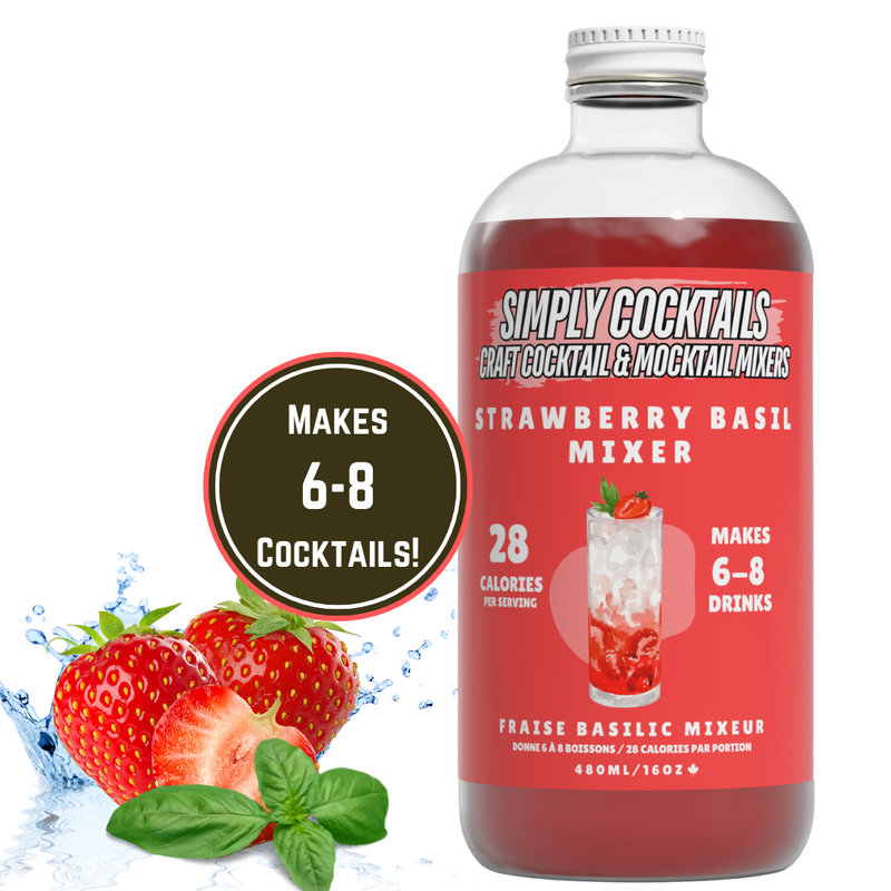 strawberry basil cocktail/mocktail mixer