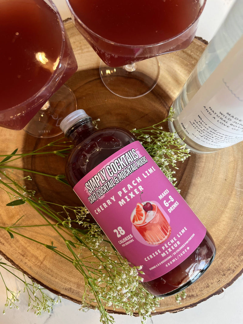 cherry & peach with lime - cocktail/mocktail mixer