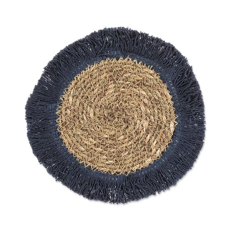 fringe coaster- navy