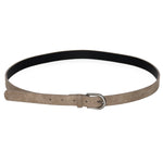 suede finish belt with gunmetal buckle