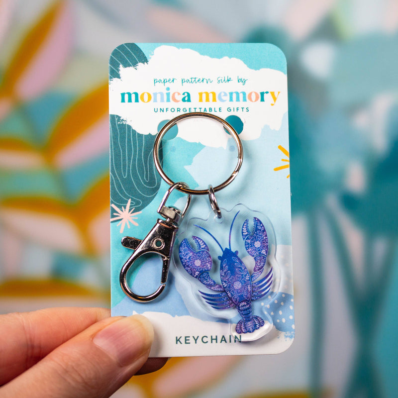 lucky blue lobster keychain