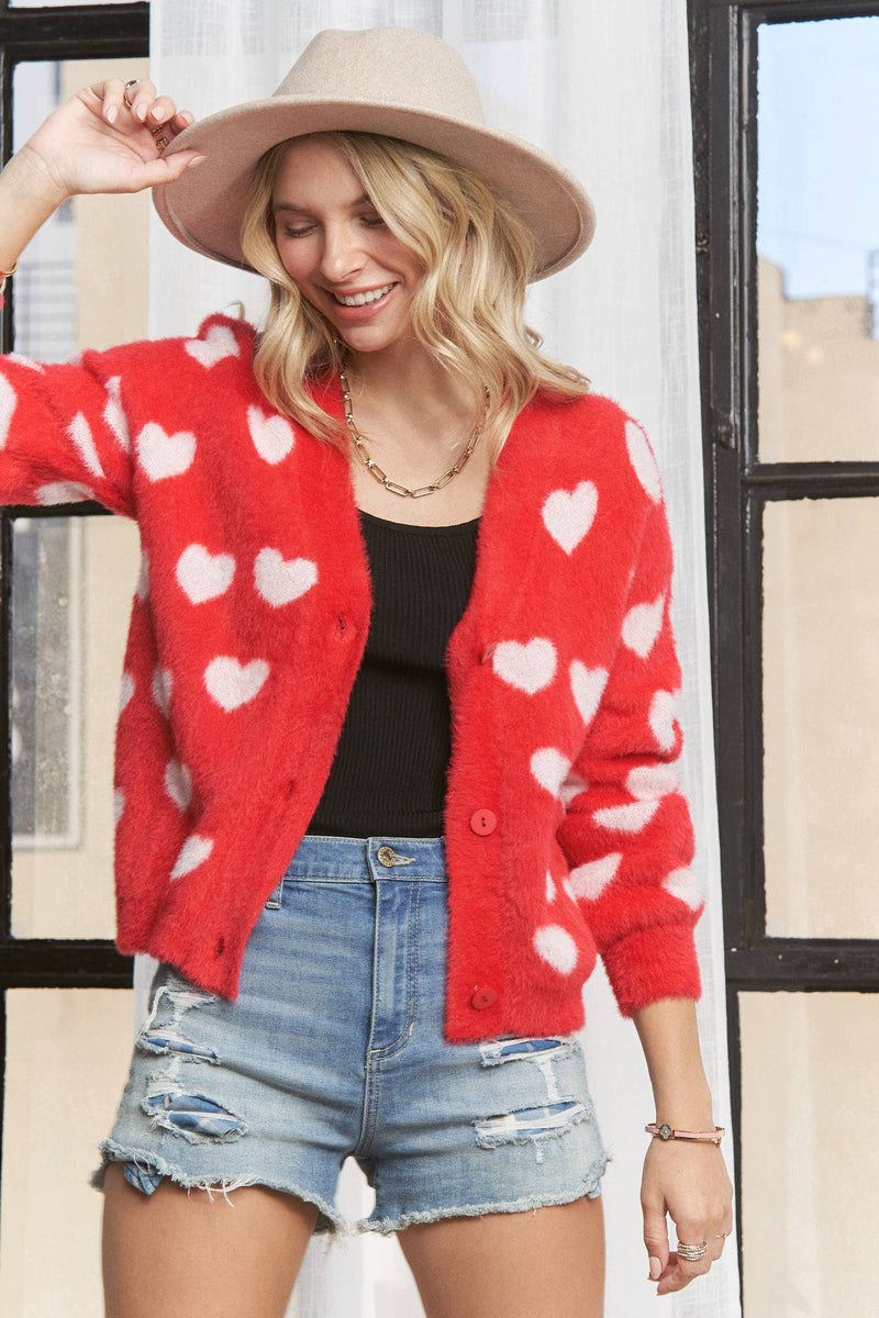 fuzzy heart cardi