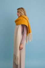 cozy solid two tone tassel scarf: rust