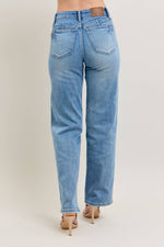 sabrina tummy control vintage wash straight jean