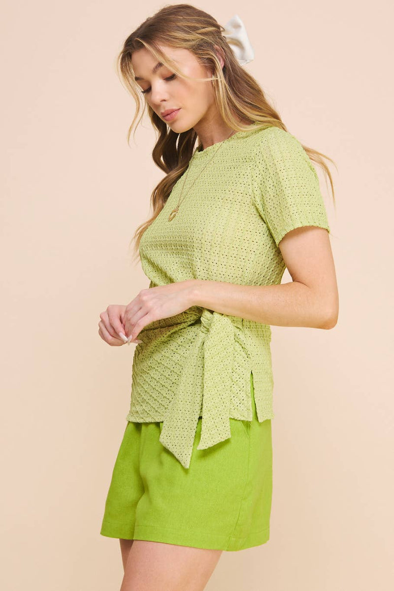 areum knot top- green apple