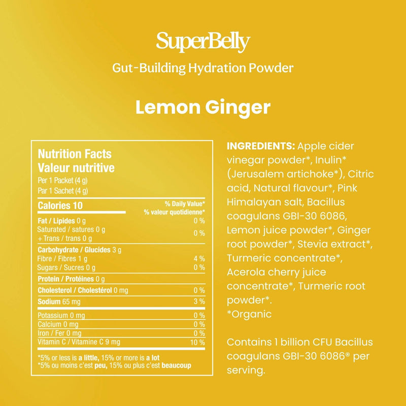 superbelly hydration & gut mix- lemon ginger