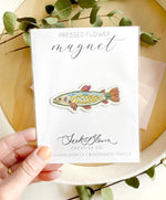 pressed flower fish magnet 3”
