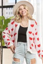 fuzzy heart cardi