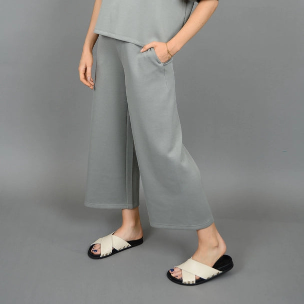 victoria soft knit cropped pants- sage