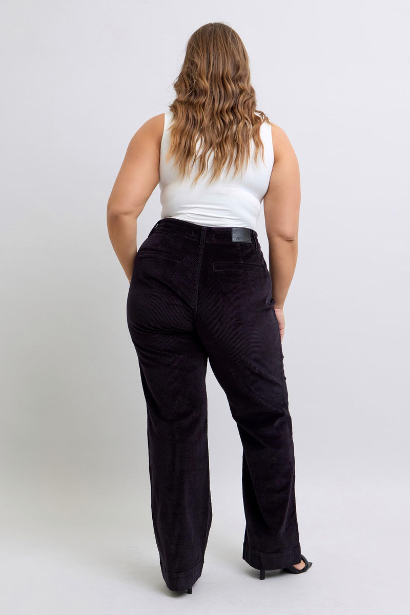 corduroy wide leg trouser- plus