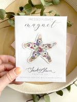 starfish pressed flower 3” magnet