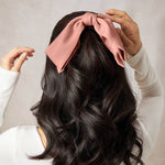 recycled fabric bow hair clip- rosewood