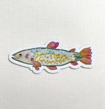 pressed flower fish magnet 3”