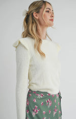 abigail ruffle trim sweater