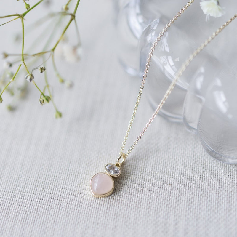 anastasia necklace- rose quartz