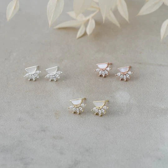 antique studs- mother of pearl