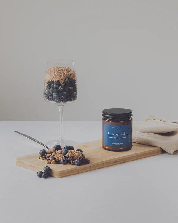 blueberry cobbler wooden wick candle