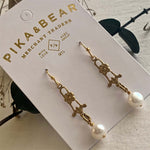 freshwater pearl and filigree drop earrings