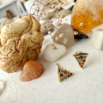 slice gem encrusted pizza stud earrings