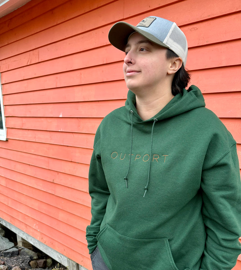 the outport hoodie- evergreen