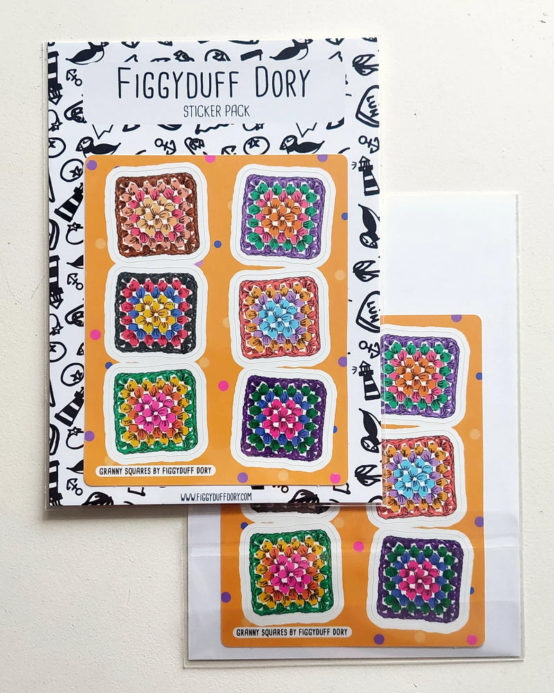 granny square sticker pack