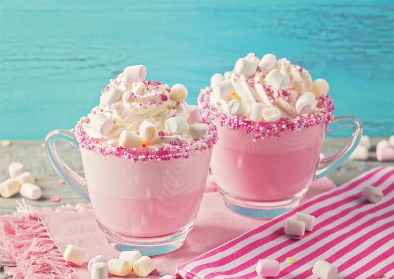 pink white hot chocolate