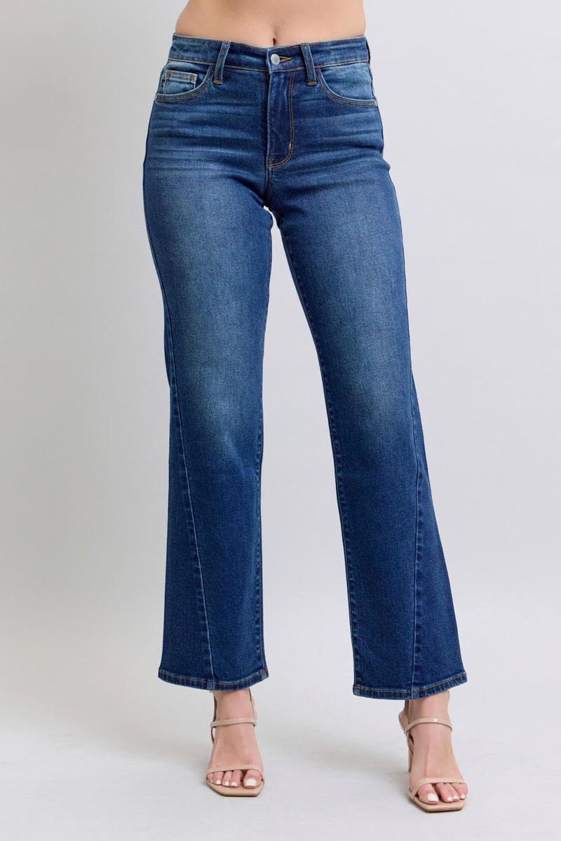 gabby side seam detail straight jeans