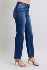 gabby side seam detail straight jeans