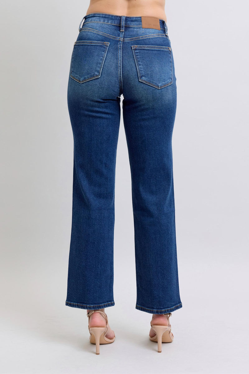 gabby side seam detail straight jeans