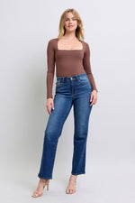 gabby side seam detail straight jeans