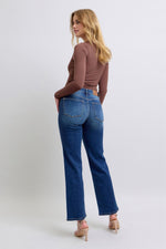 gabby side seam detail straight jeans