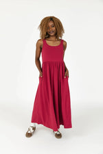 camille midi dress- berry