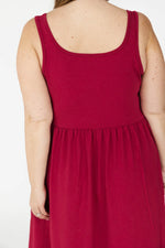 camille midi dress- berry