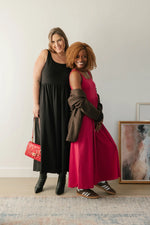 camille midi dress- berry