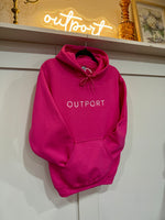 the outport hoodie- jellybean row pink